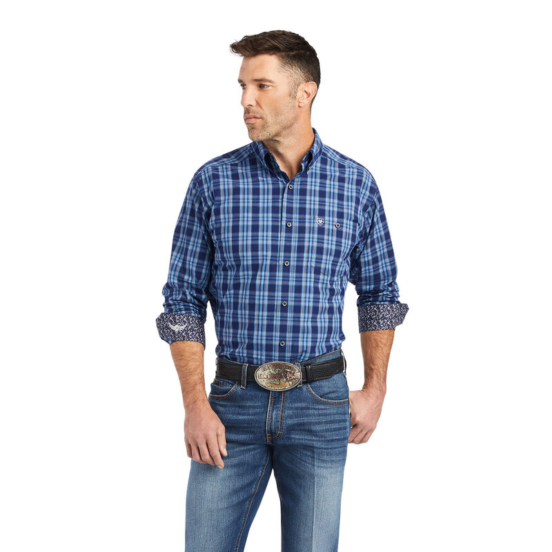 Ariat Relentless Timeless Stretch Classic Fit - Miesten Sininen Paidat ( DNMZCI-290 )